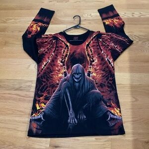 Spiral direct long sleeve cotton printed tee shirt Sz L NEW